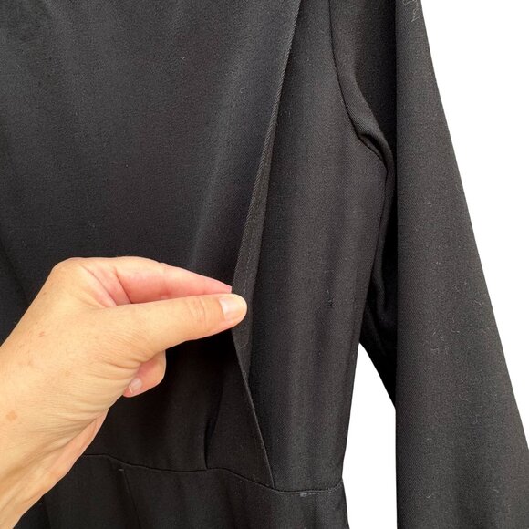 Neiman Marcus Ciao Vintage Womens Black Wool Wide Leg Military Style Jumpsuit 10 - Picture 5 of 11